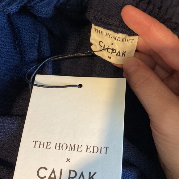 NWT Calpak x The Home Edit Relaxed French Terry Joggers Sweatpants Navy Blue M - Picture 6 of 7